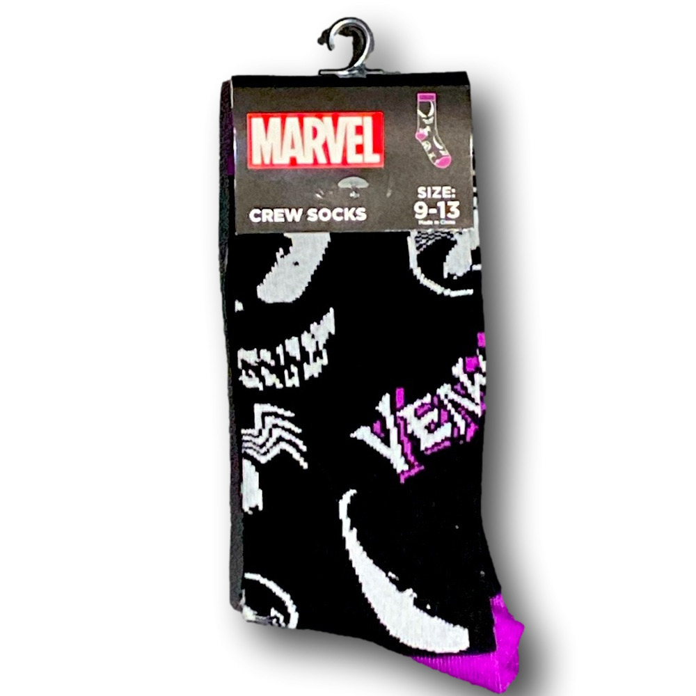 3/$20 Marvel Venom Funny Novelty Crew Socks - NWT